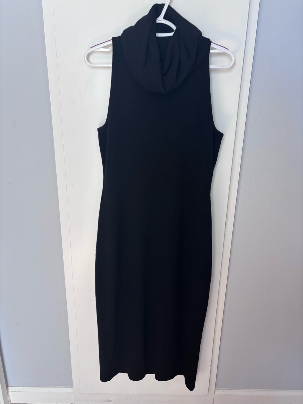 NWT 100% Cashmere Black Label Ralph Lauren Cowl Neck Midi Sweater Dress
